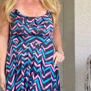 Marc By Marc Jacobs Pink and Blue Mini Dress